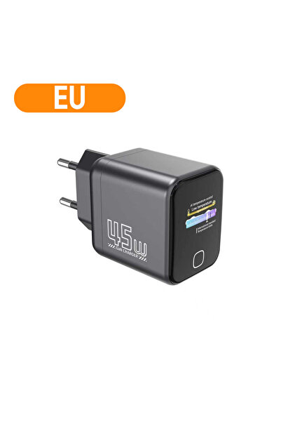Choice1 black EU 45W Type C Fast Charging AI Smart Screen Display GaN Charger...