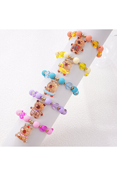 Choice QT049-01 5pcs/set Cute Cartoon Colorful Capybara Charm Rubber Paint Be...