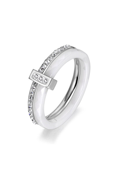 Choice18 6 R18054P-White JeeMango 2 Layers Black/White Ceramic Crystal Weddin...