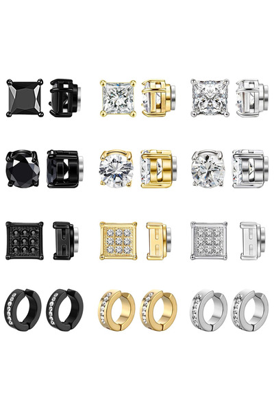 Choice DM53-type16 1-12 Pair Stainless Steel Magnetic Non Piercing Inlaid Cub...