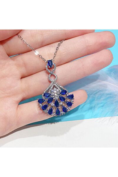 Choice 42cm 5cm XL790 Huitan Gorgeous Elegant Women Wedding Necklace with Blu...