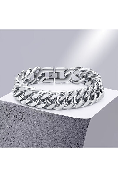 Choice 8MM Width 19cm Vnox 12/15MM Width Stainless Steel Cuban Chain Bracelet...