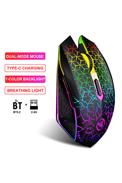 Choice1 T34 Black New Arrival Ergonomic 3D Dual Mode RGB Backlit Gaming Mouse...