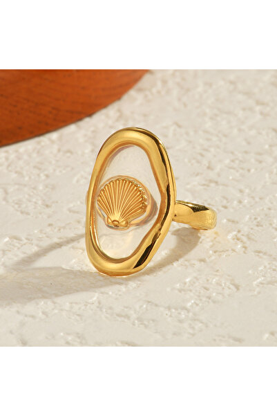 Choice resizable Gold-color R808-bk Seakissky Simple Fashion Metal Shell Gold...