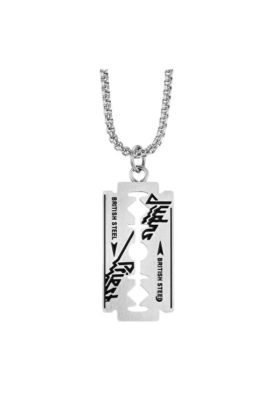 Choice 60cm Chain Punk Hip Hop Music Band Judas Priest Necklace Razor Shape P...