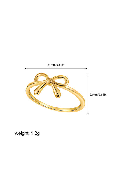 Choice 6 Gold Minimalist Fashion Gold Color Stainless Steel Bow Rings Metal W...