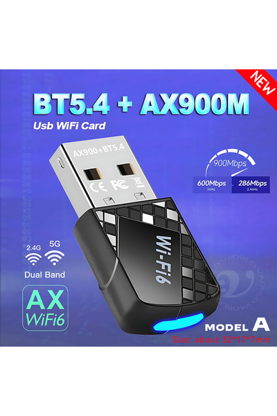 choice2 AX900 BT5.4 A(New) 2 IN 1 WIFI6 AX900 USB WiFi Network Card Bluetooth...