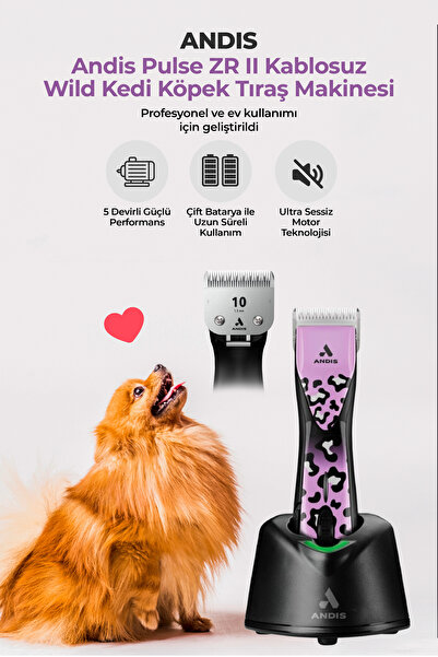 Pulse ZR II Kablosuz Wild Yedek Bataryalı Kedi Köpek Tıraş Makinesi