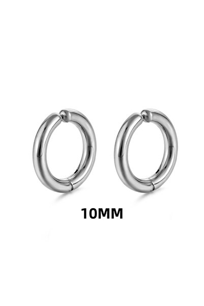 Choice AED04-s-10mm 1 Pair Non-Piercing Fake Hoop Earrings For Women Men Clas...