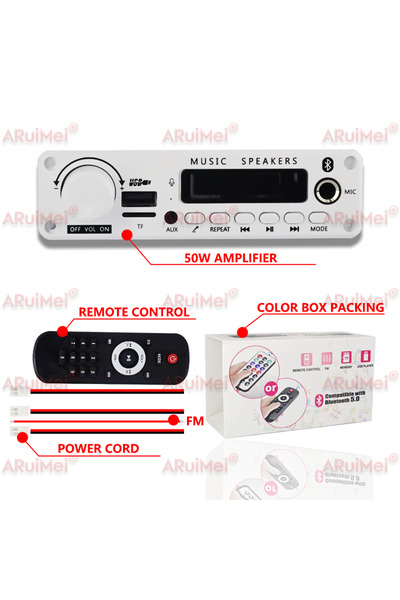 Choice 1 قطعة 50 واط مكبر للصوت بلوتوث 5.3 DIY MP3 WAV فك مجلس DC 12 فولت 50 ...