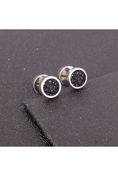 Choice style A 1pair Fashionable Dumbbell Mineral Stone Stainless Steel Stud ...