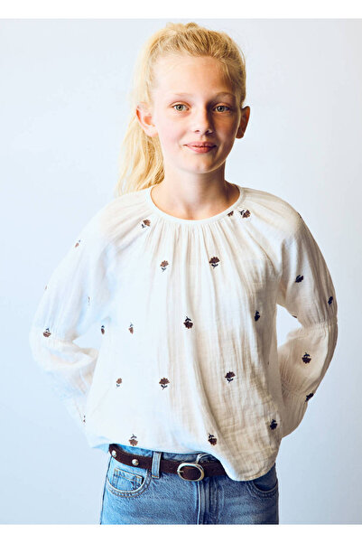 MANGO Kids İşleme detaylı bluz