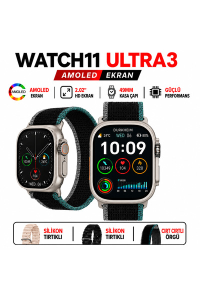 DURKHEİM Watch11 Ultra 3 Akıllı Saat| ChatGPT|NFC|Arama-Konuşma|Mesaj Yanıtla...