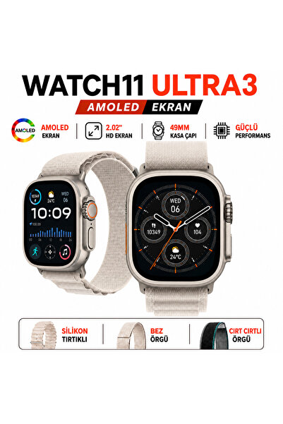 DURKHEİM Watch11 Ultra 3 Akıllı Saat| ChatGPT|NFC|Arama-Konuşma|Mesaj Yanıtla...