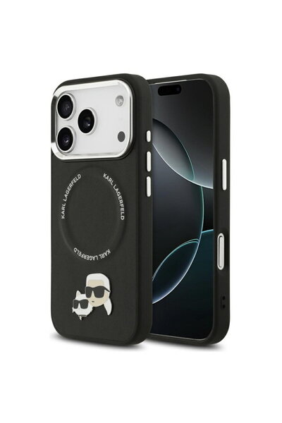 Karl Lagerfeld Husa iPhone 17 Pro - Piele K&C Pins MagSafe (KLHMP17LPSMLRKCK)...