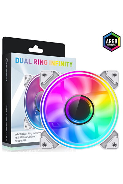 GAMEMAX Ventilator Gamemax Dual-Ring Infinity, 1200rpm, 120mm (Alb)