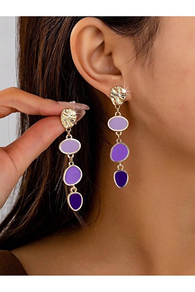 Choice PURPLE A Pair of Trendy, Casual, Fashionable, Oil-Drip Style, Elegant,...