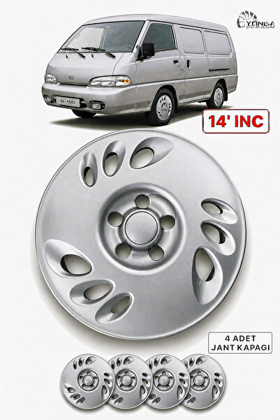 YONGA OTO AKSESUAR HYUNDAİ H100 14 İnç Jant Kapağı 4'lü Set Gümüş + 4 Amblem ...
