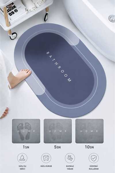 ESMANA LIVING Su Emici Paspas Banyo Paspası Abdest Paspası Kaymaz Taban 40*60...