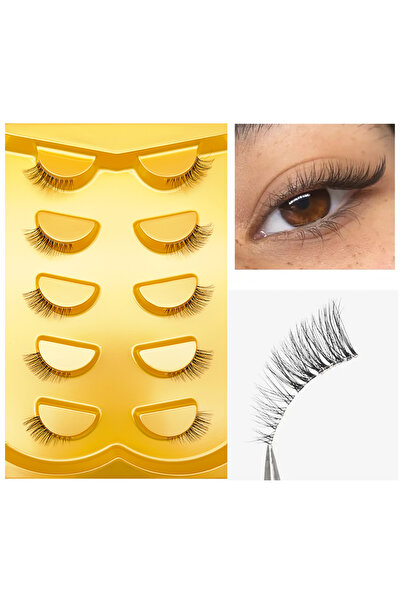 Choice LN---5---01 5 Pairs Half Lashes Clear Band Soft Natural Cat Eye Lashes...