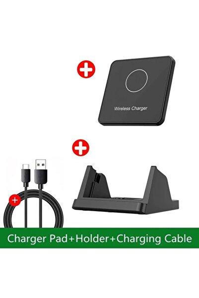 Vikefon Black with holder 30W Wireless Charger Pad Stand Desktop Ultra-thin M...