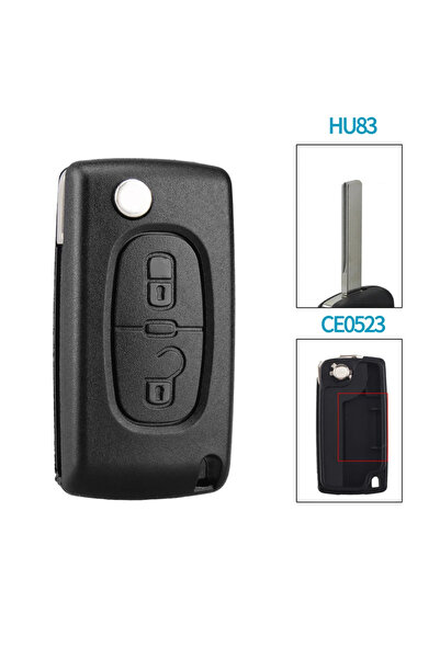 Choice8 مفتاح سيارة 2BT HU83 CE0523 KEYYOU بـ 2/3 أزرار لسيارات بيجو 207 307 ...