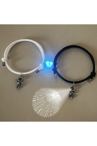 Choice 20cm B769A Luminous Heart Projection Astronaut Couple Bracelet 2 Pcs W...