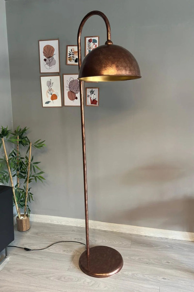 Bamyum Patina Lambader Modern Dekoratif Metal Oturma Odası Çalışma Odası Zemi...