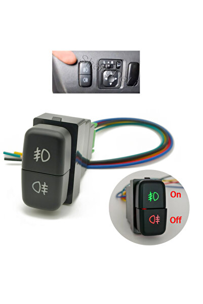 Choice 20mm*38mm Red LED Light Car Dual Key Switch Fog Light Latching Button ...