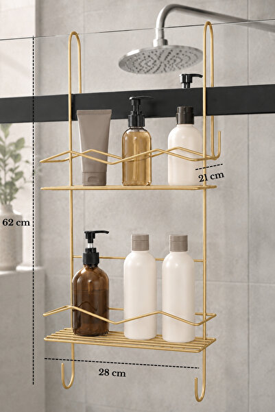 Edora Home Θήκη σαμπουάν με κρεμαστή βάση για ντουζιέρα, οργανωτής ντους με 2...