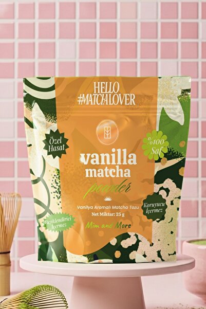 Mim and More Vanilla Matcha Powder - Vanilya Aromalı Matcha Tozu Doypack, 25 gr