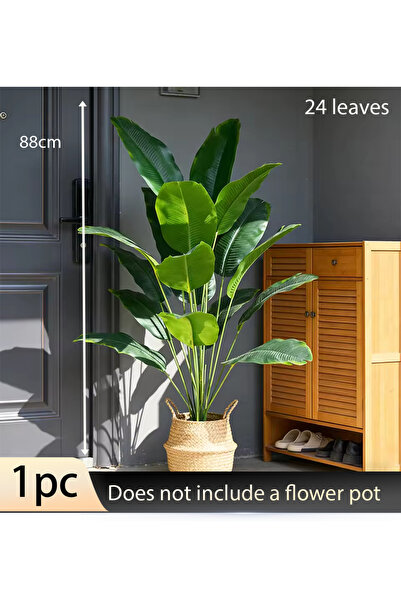 Choice1 88cm 24 leaves Large Artificial Banana Tree Fake Palm Plants Plastic ...