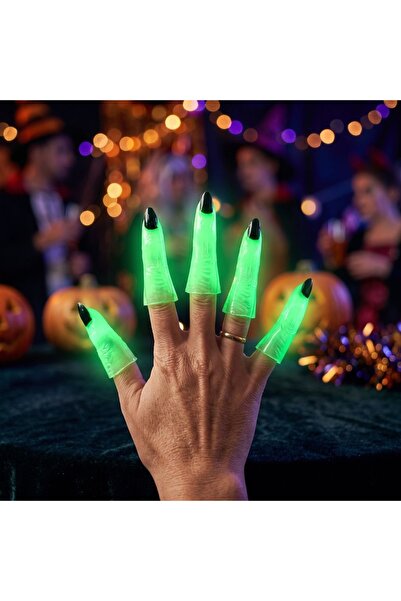 Gift Design Set de 10 degete de vrăjitoare, fosforescente, Halloween, străluc...