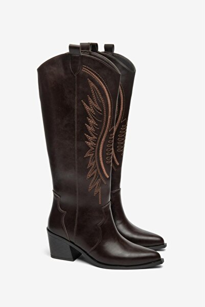 RİSSOLİ RİSSOLİ Kahve Cilt Nakışlı Western Kovboy Cowgirl Çizme