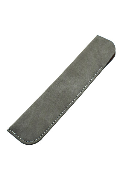 choice2 deep Gray Soft Pencil Case Holder For One Pen PU Leather Pencilcase W...