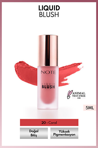 NOTE Liquid Blush Nemlendirici Etkili Likit Allık - 20 Coral