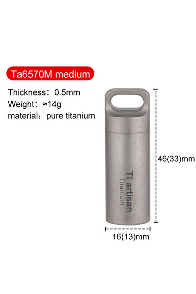Choice M Tiartisan Titanium Mini EDC Tools Portable Sealed Medicine Bottle Ho...