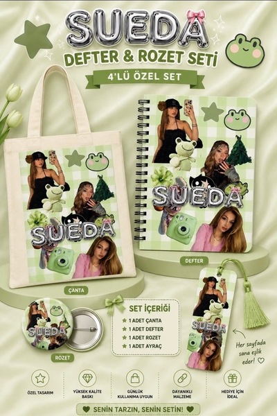 MANİFEST Temalı Defter Çanta Rozet ve Ayraç Seti 4’lü Set