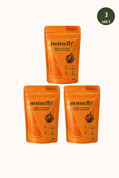 Nomelly 3'lü Fındıklı ve Portakallı Glütensiz Kurabiye