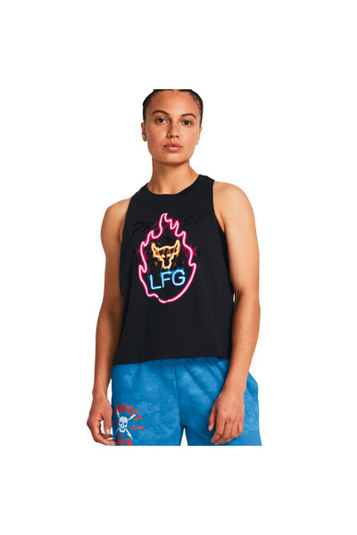 Under Armour PJT RCK W NEON FLAME TANK 1384505-001 Μαύρο