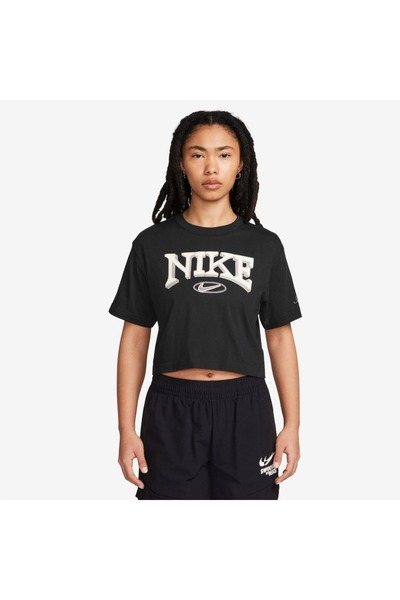 Nike W NSW SS TEE OC VARZITY FZ2855-010 Μαύρο