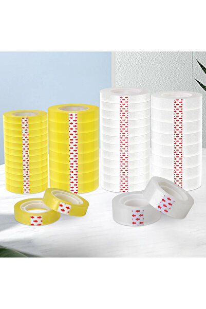 Choice6 18mmX27.5m 8 Rolls Stationery Tape, White Transparent Tape, Cellophan...
