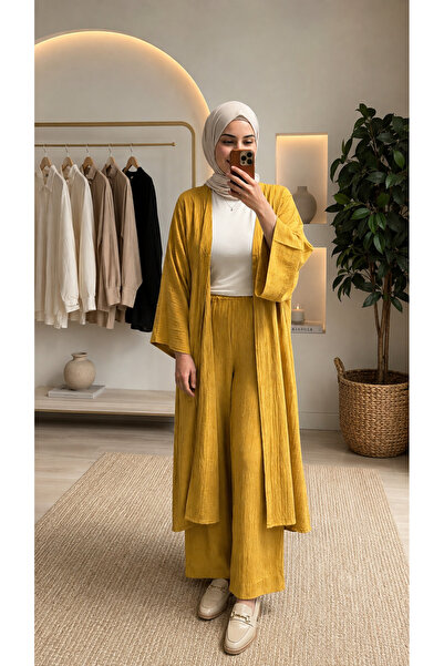 VeluraCollection SARI KİMONO TAKIM