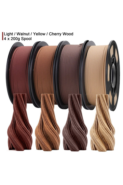 Choice5 4 x 200g spool 200g(0.44lbs) Wood PLA Filament 1.75mm ±0.03mm For FDM...