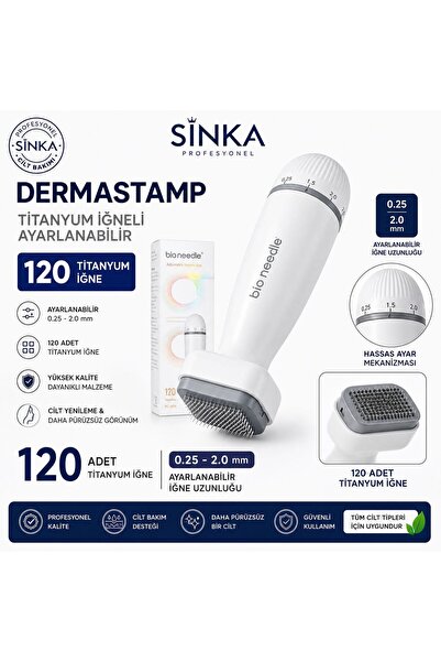 SİNKA Dermastamp 120 titanyum iğneli dermapen alternatifi microneedling yüz c...
