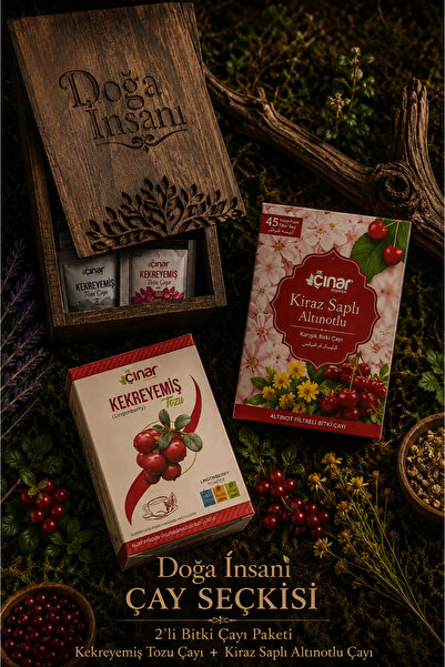 Doğa İnsanı Çınar Kekreyemiş Tozu + Kiraz Saplı Altınotlu Bitki Çayı 2'li Paket