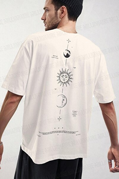 Teenage Millionaire Men's The Moon White Crew Neck Oversize Salas T-Shirt