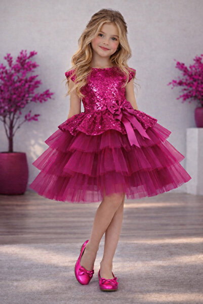 RUMİ KİDS Girl's Tulle Evening Dress Party and Birthday Dress with Skirt in F...