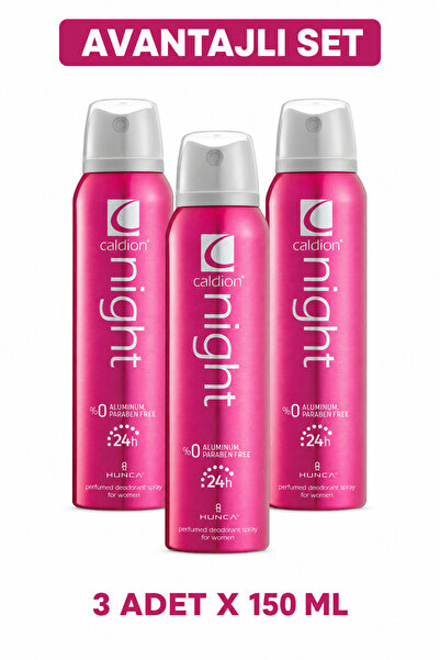 Caldion Night Women 150 ml Deo Spray 3 Adet