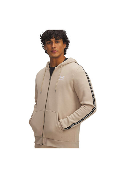 Under Armour ICON ΦΛΙΣ Φούτερ με Φερμουάρ και Ταπινγκ 1390298-299 Χακί